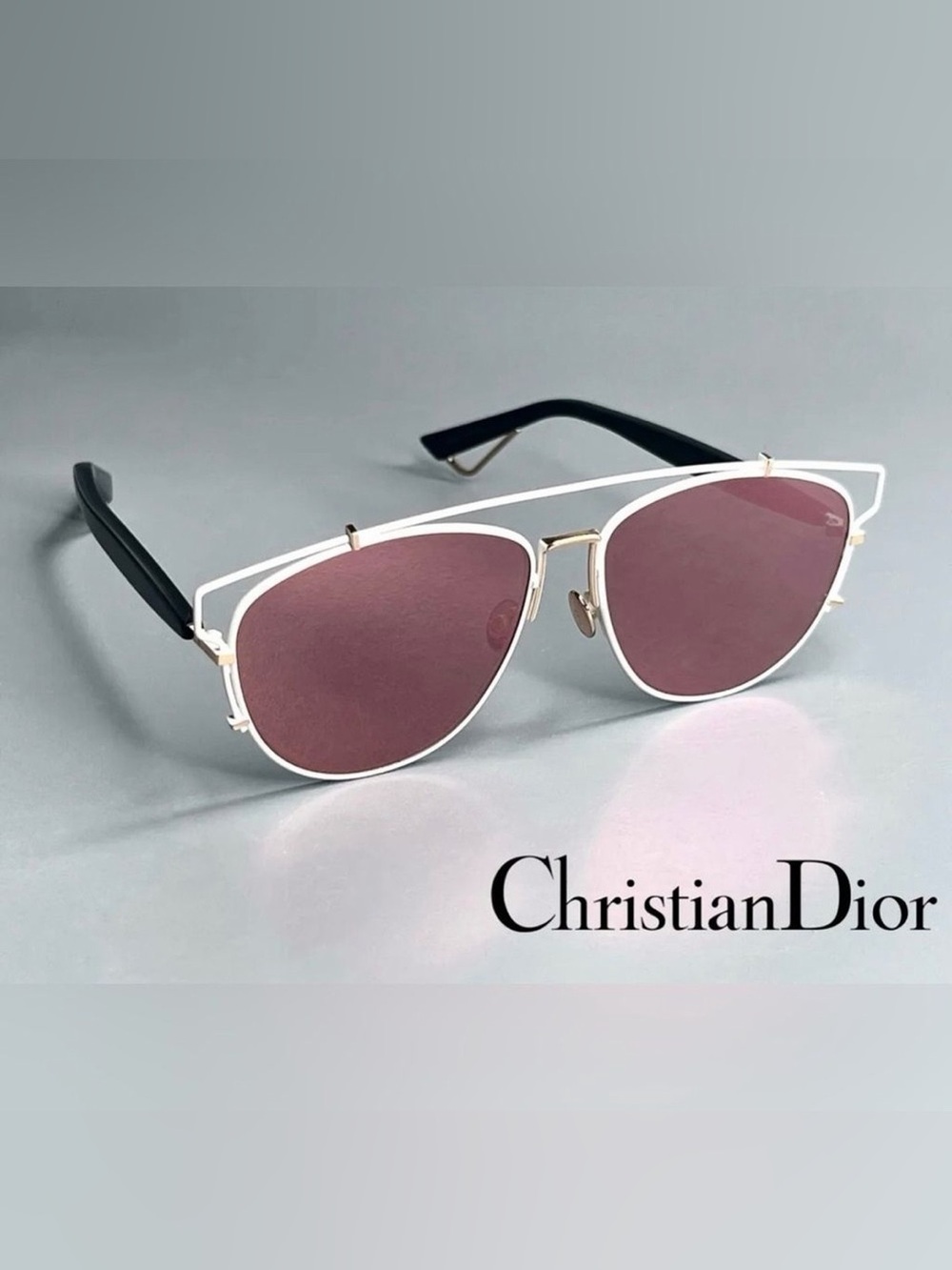 Christian Dior Dior Technologic Pink and White Mirror Lens Sunglasses
